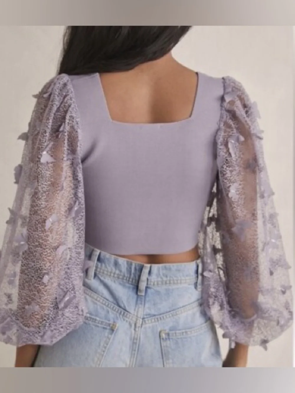 Free People Intimately Flutter By Crop Top Butterfly Detail